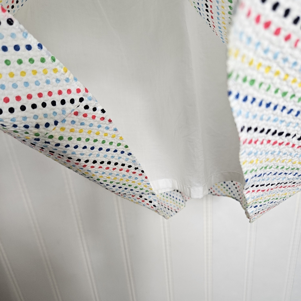 Lilly Pulitzer Dress Sz 4 Strapless Rainbow Polka Dot Ruffles White Cotton Y2K - Picture 5 of 13